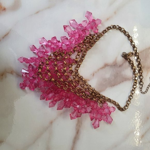 Cresent collar statement necklace gold plaited jewellery - Picture 3 of 3